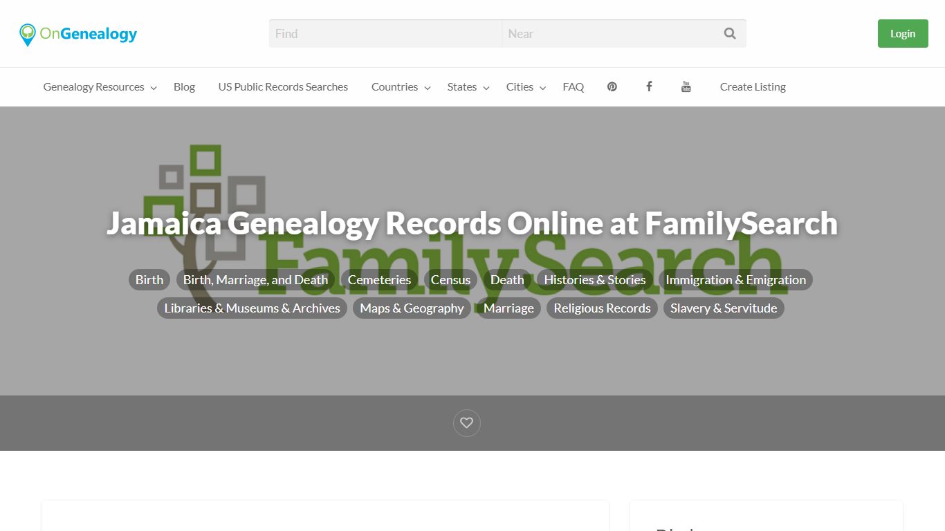 Jamaica Genealogy Records Online at FamilySearch