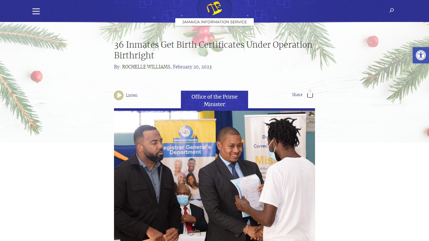 36 Inmates Get Birth Certificates Under Operation Birthright